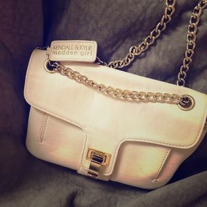Steve Madden gold and cream small shoulder bag